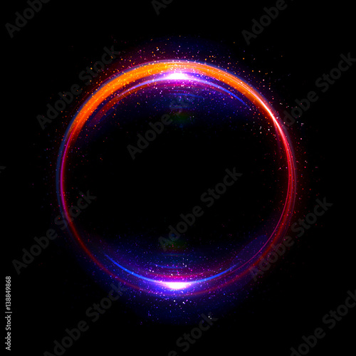 Abstract neon background. luminous swirling. Glowing spiral cover. Black elegant. Halo around. Power isolated. Sparks particle. Space tunnel. Glossy jellyfish. LED color ellipse. Glint glitter