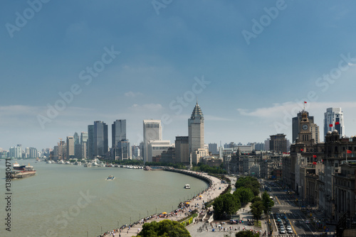Canvas Print Cityscape of in Shanghai bund with modern buildings at Shanghai, China