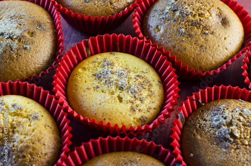 homemade muffins with cinnamon photo