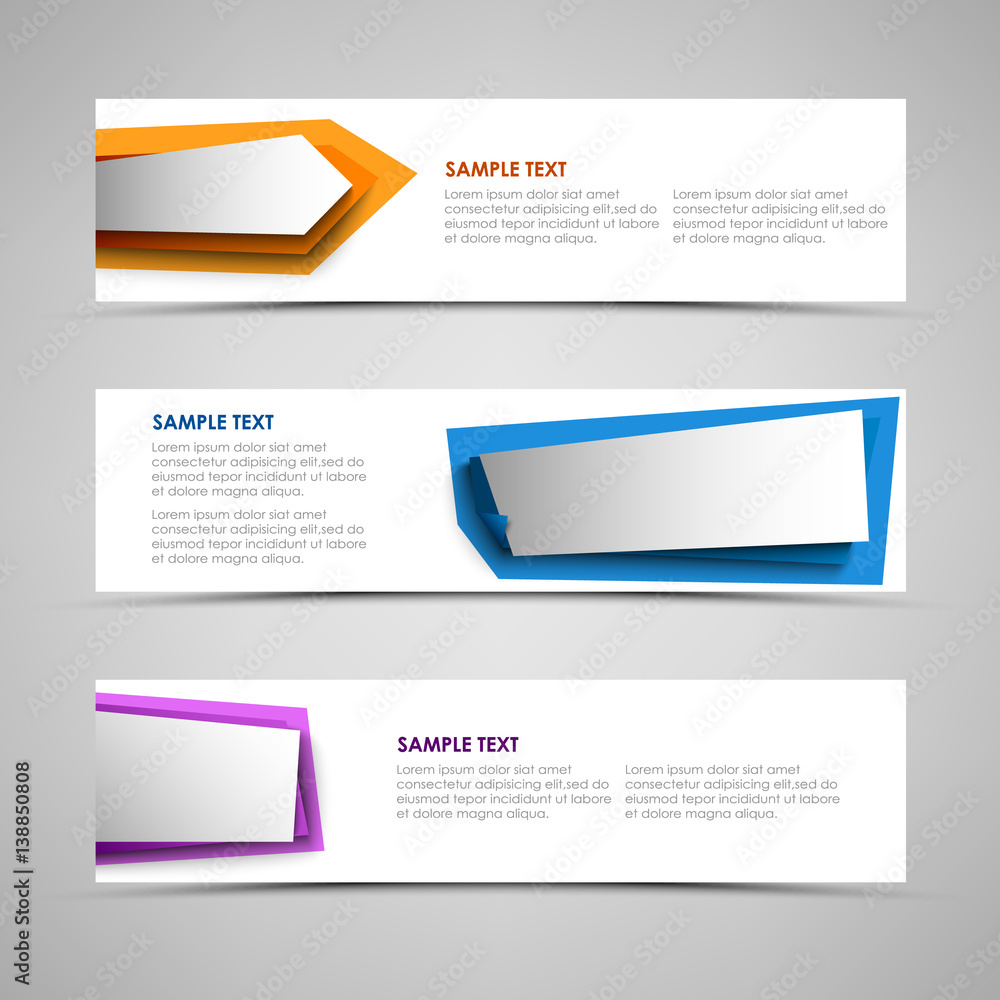 Collection banners with colorful design abstract labels