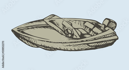 Powerboat. Vector drawing