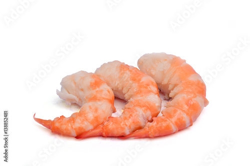 Grilled shrimp with isolated white background