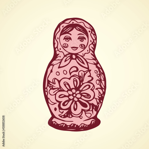 Vector drawing. Nested doll