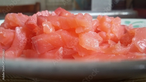 Finely chopped salmon