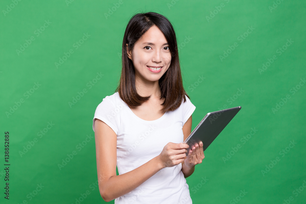 Woman use of tablet Woman use of tablet