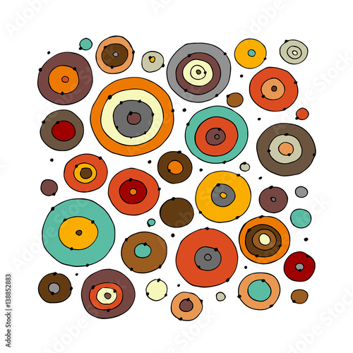 Funny circles colorful, sketch for your design