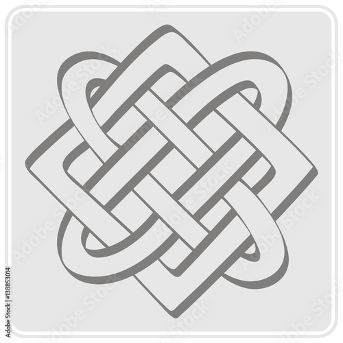 monochrome icon with Celtic art and ethnic ornaments for your design