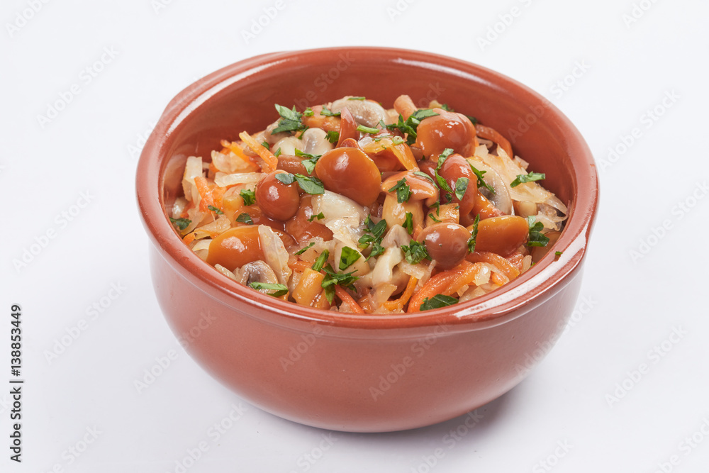 cabbage with mushrooms cabbage with mushrooms