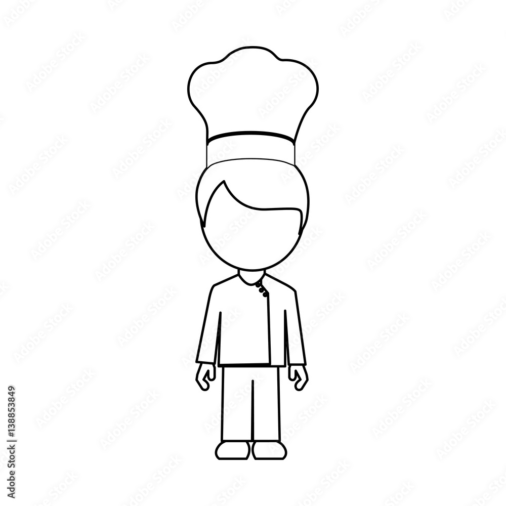 silhouette faceless avatar man chef suit vector illustration silhouette faceless avatar man chef suit vector illustration