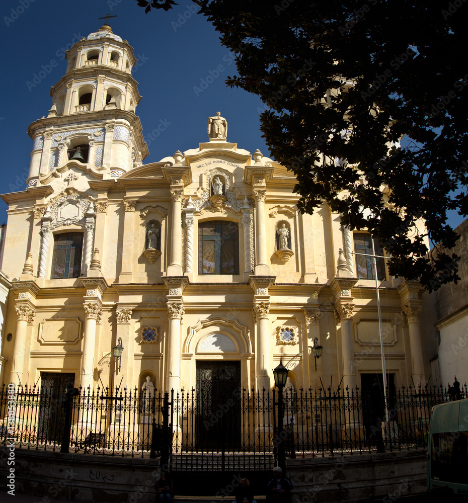 Old historic church with bell tower, Buenos Aires