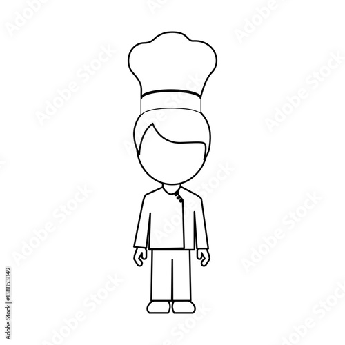 silhouette faceless avatar man chef suit vector illustration