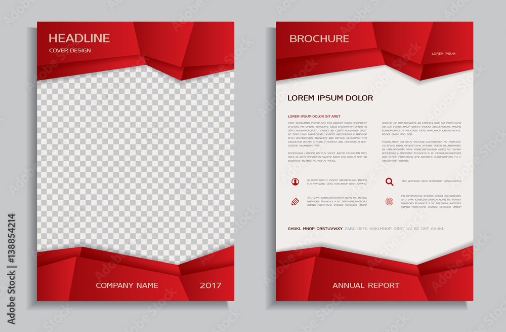 Red brochure design template, front and back page Red brochure design template, front and back page