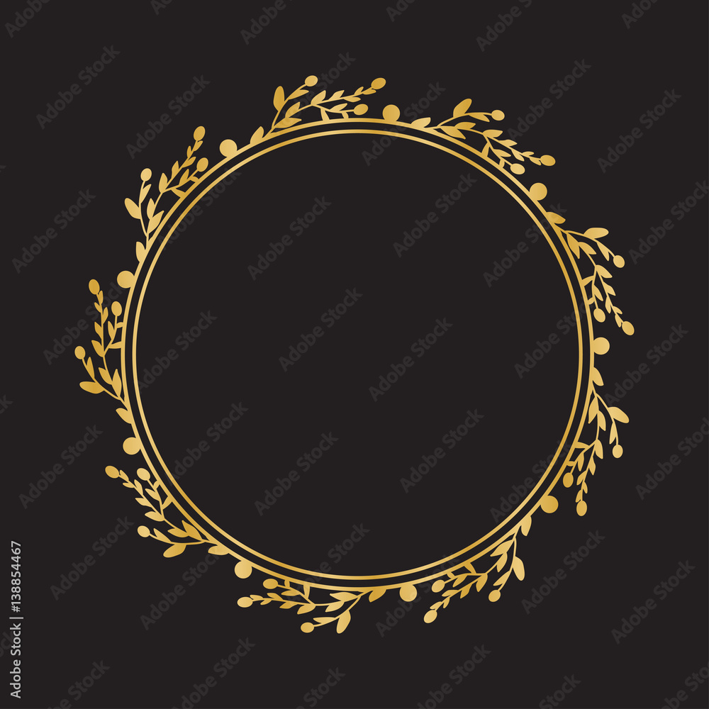 Gold frame . Vector illustration. Stock Vector | Adobe Stock