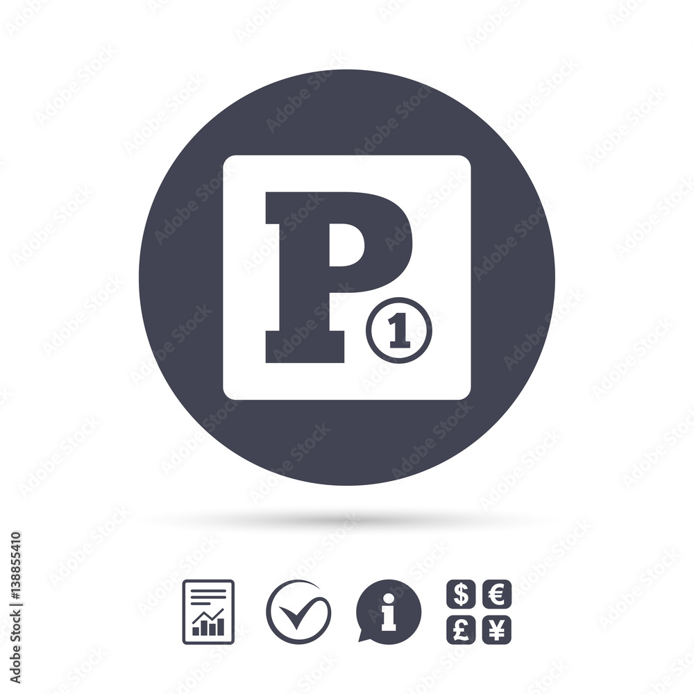 Paid parking sign icon. Car parking symbol. Paid parking sign icon. Car parking symbol.