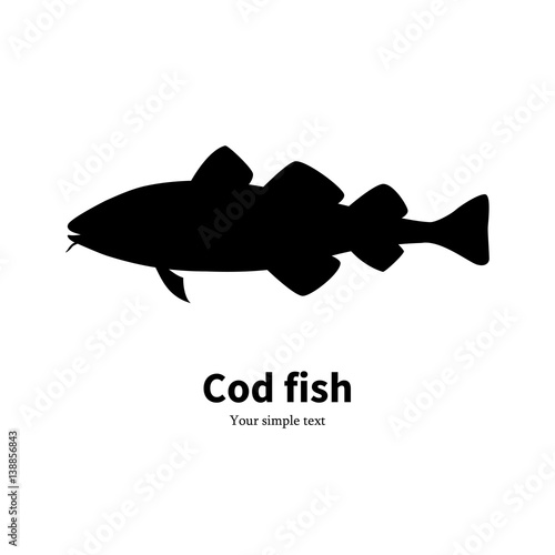 Vector illustration silhouette of cod fish