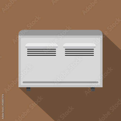 White heating convector icon, flat style