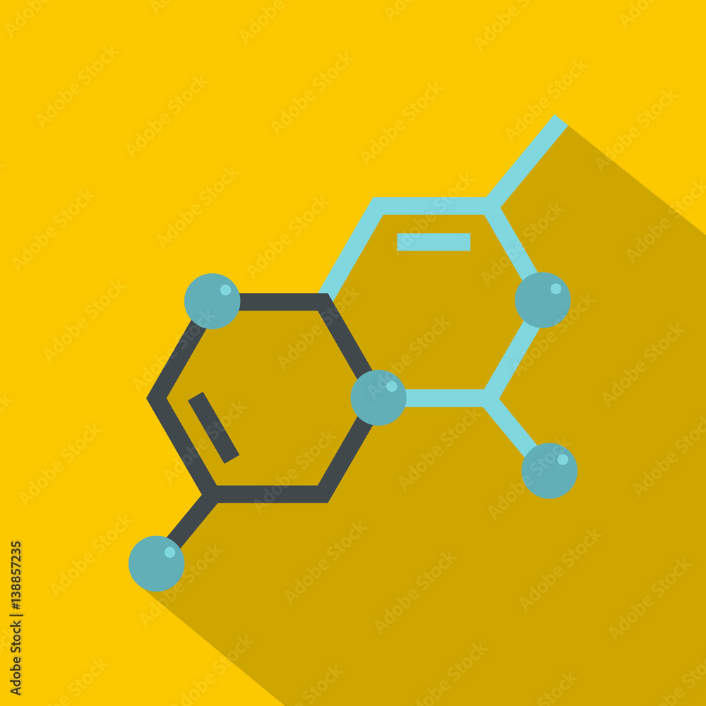 Structure of molecule icon, flat style Structure of molecule icon, flat style