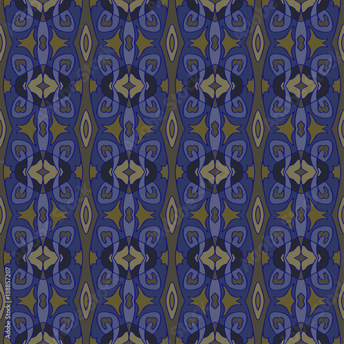 Seamless pattern. Vector background texture. Blue, sapphire, navy, drab colors.