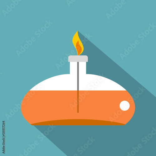Chemical alcohol burner icon, flat style