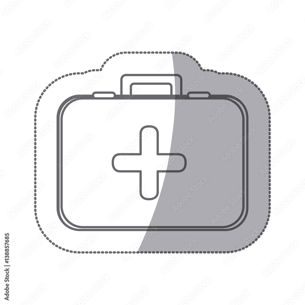 grayscale contour sticker with suitcase with blood donation kit vector illustration grayscale contour sticker with suitcase with blood donation kit vector illustration