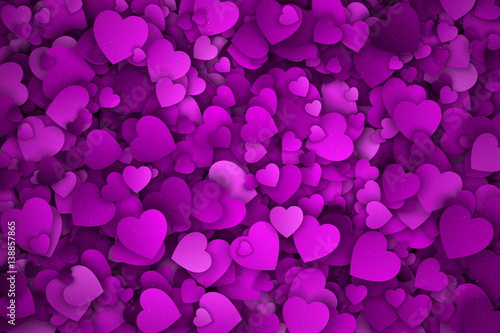 Abstract 3d Hearts Vector Background with Subtle Halftone Texture