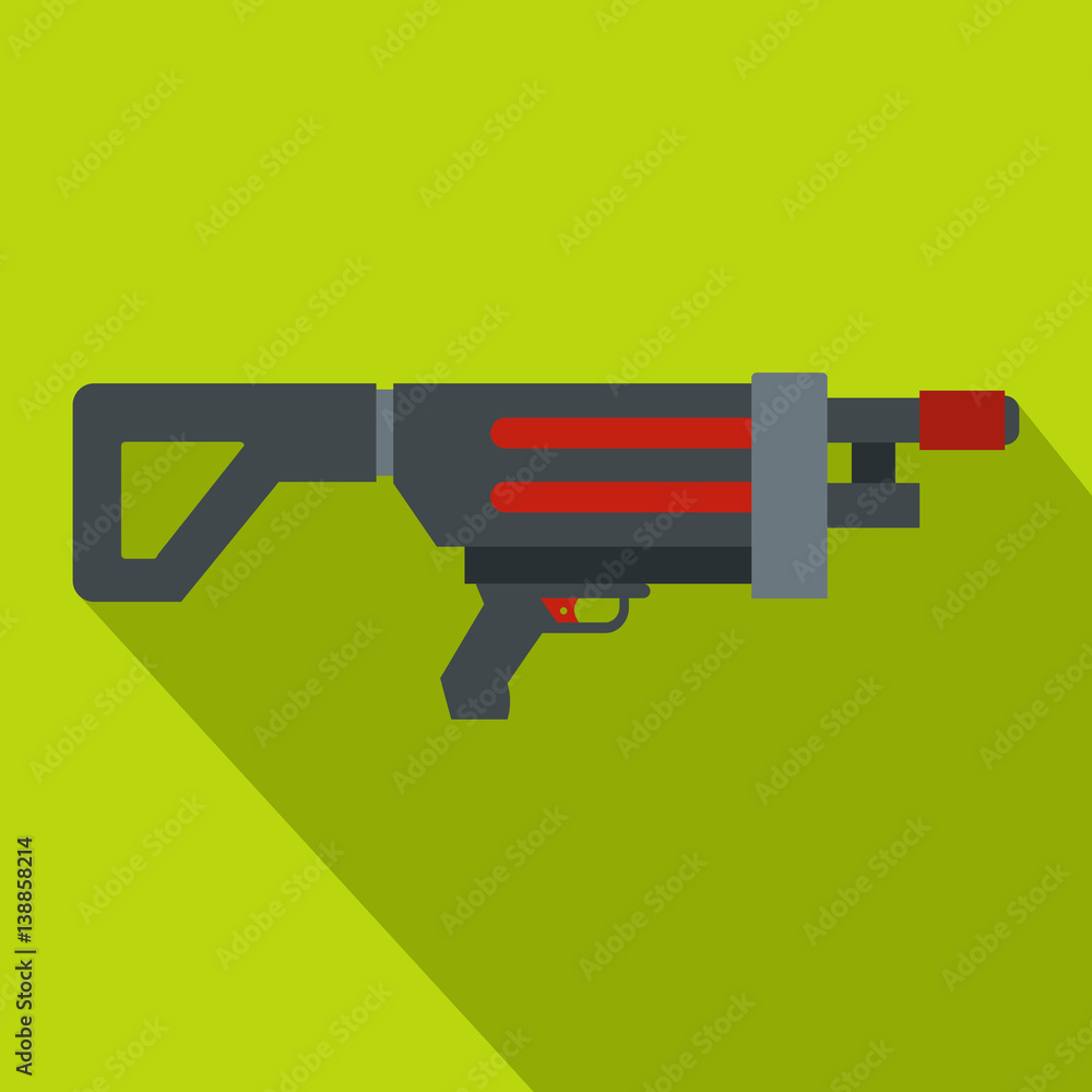 Game gun icon, flat style