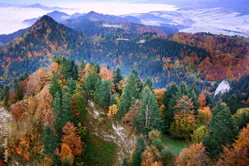 Obraz Górski krajobraz z Trzech Koron w Pieninach.