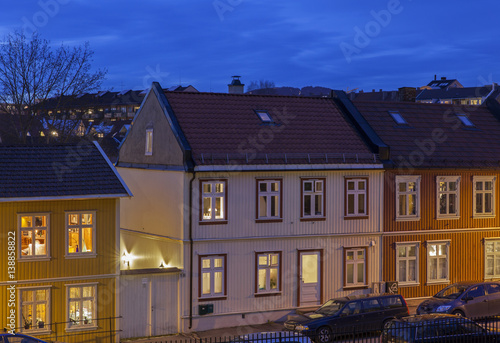 Photography Old listed wooden houses in Oslo, Norway