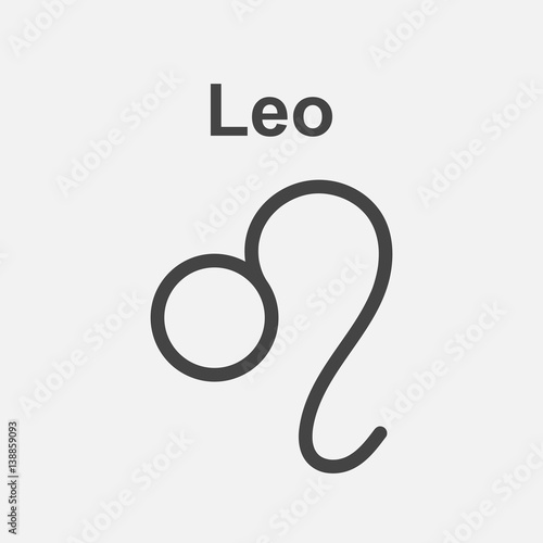 Leo zodiac sign. Flat astrology vector illustration on white background.