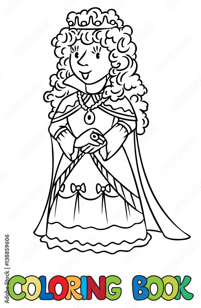 Fototapeta premium Coloring book of Beauty fairy queen or princess