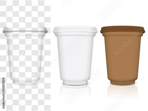 plastic cup for your design and logo Easy to change colors Mock up EPS10