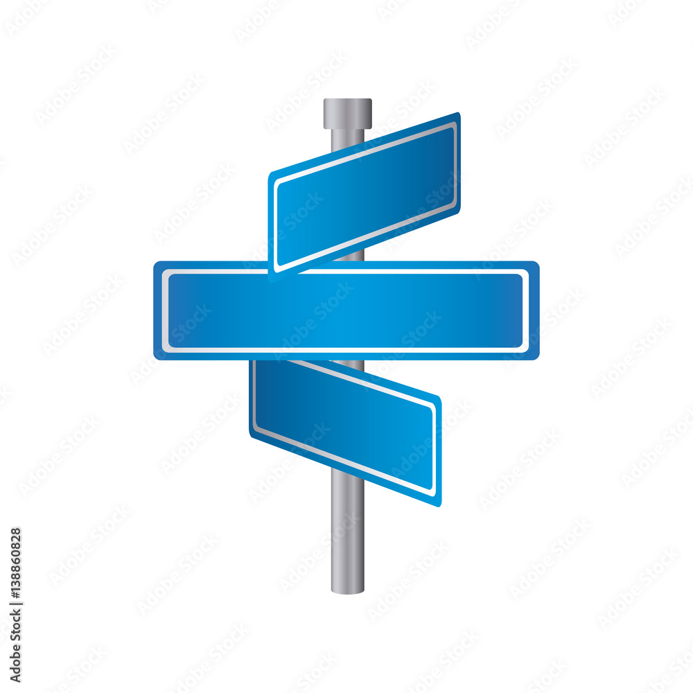 rectangle shape with metal pointer with three directions vector illustration rectangle shape with metal pointer with three directions vector illustration