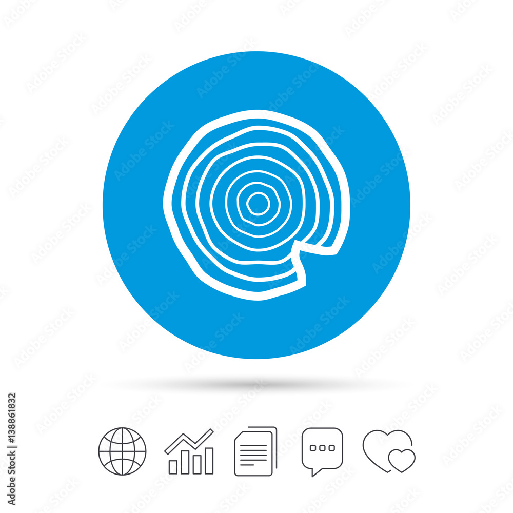 Wood sign icon. Tree growth rings. Wood sign icon. Tree growth rings.