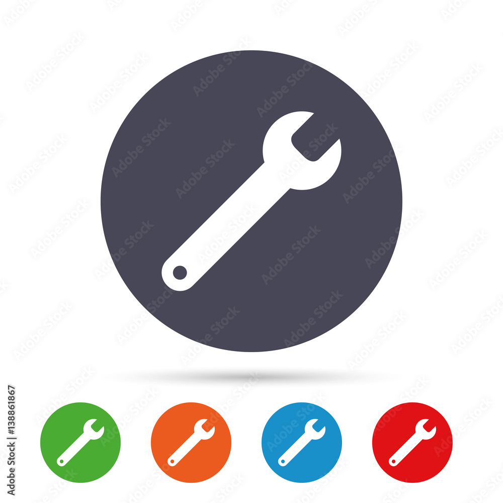 Wrench key sign icon. Service tool symbol. Wrench key sign icon. Service tool symbol.