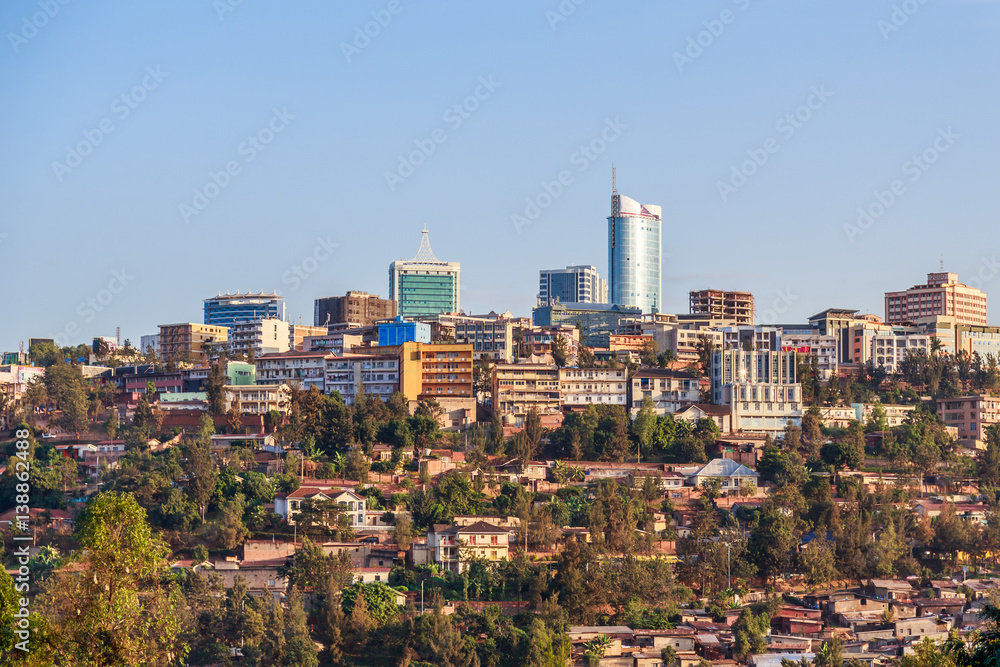 Panoramic view at the city bussiness district of Kigali, Rwanda, 2016