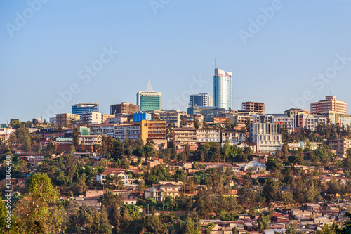 Panoramic view at the city bussiness district of Kigali, Rwanda, 2016 photo