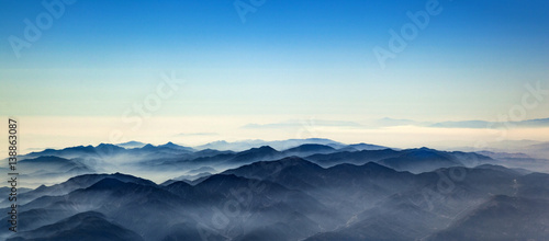 aerial of mountain ridge od Los Angeles valley