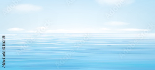 Fototapeta Naklejka Na Ścianę i Meble -  Vector blue sea  and sky  background.