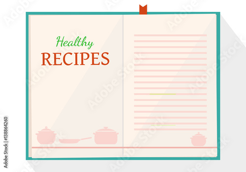 vector open old recipe book