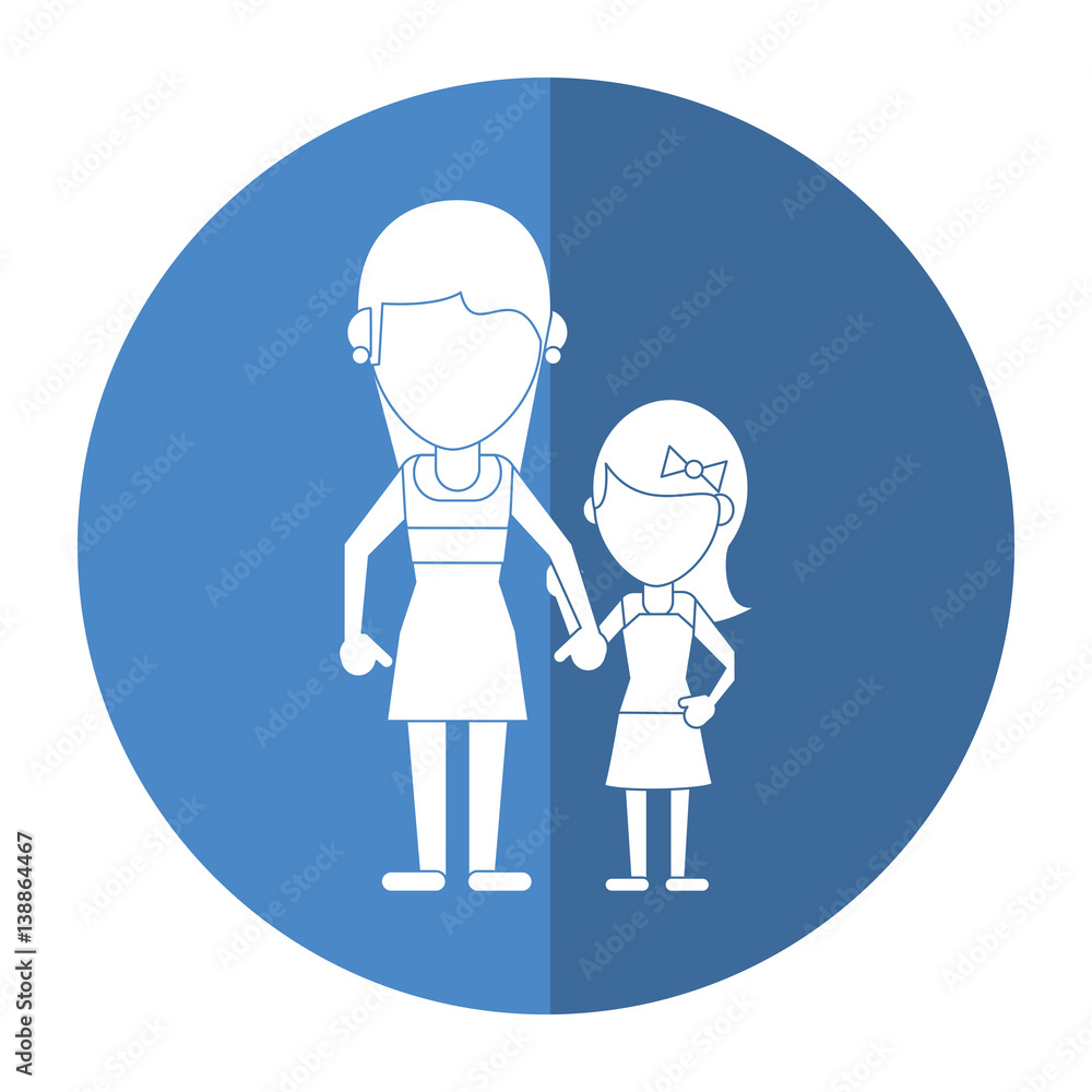 mom with daughter shadow vector illustration eps 10 mom with daughter shadow vector illustration eps 10