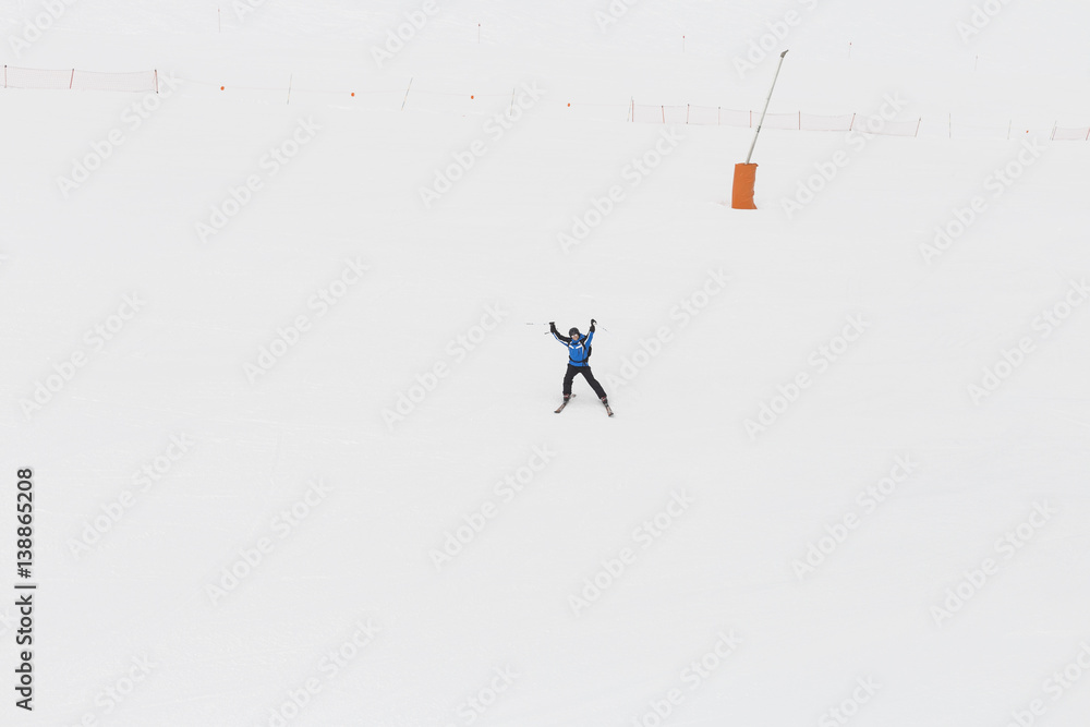 skier skiing on fresh powder snow. winter season. Sports skier skiing on fresh powder snow. winter season. Sports