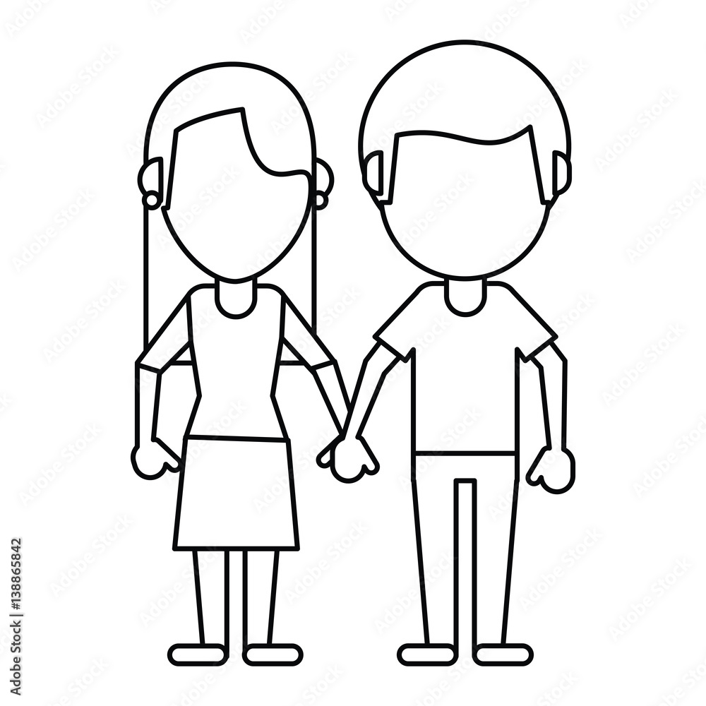 couple love hing hands thin line vector illustration eps 10 couple love hing hands thin line vector illustration eps 10