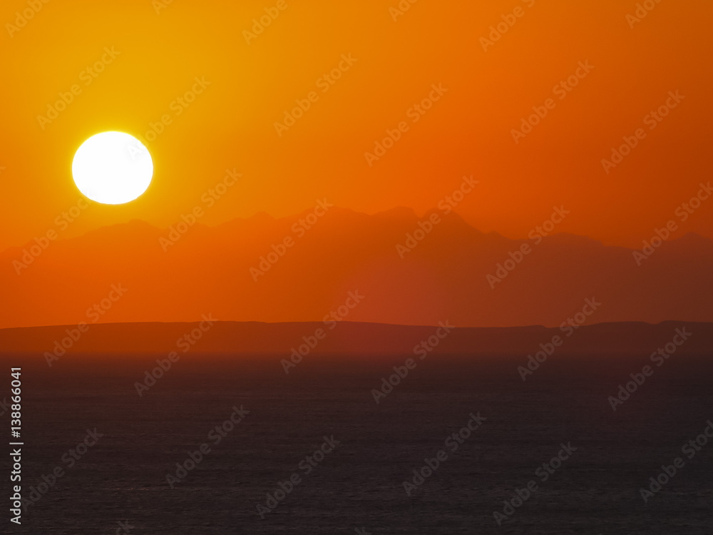 Beautiful sunset on the Red Sea