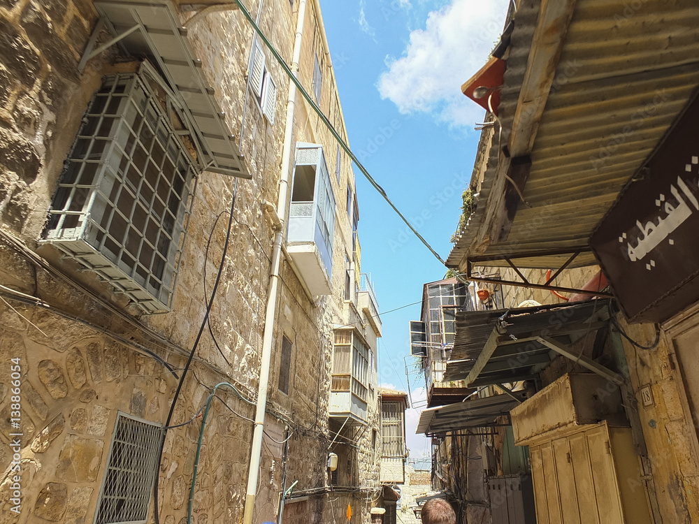 Street in the old city of Jerusalem in Israel