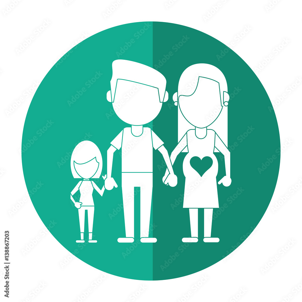 couple pregnant and daughter shadow vector illustration eps 10 couple pregnant and daughter shadow vector illustration eps 10
