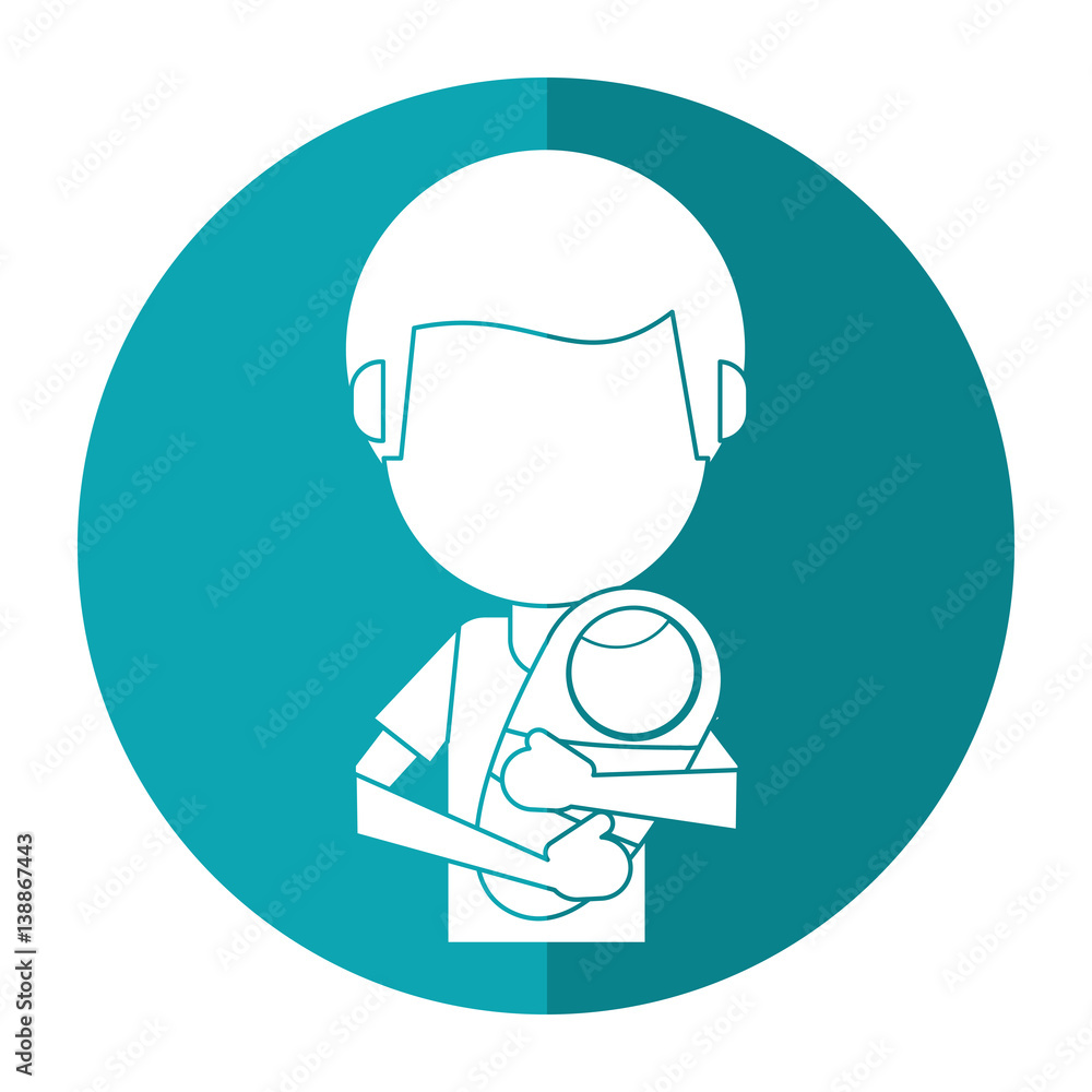 dad carrying her baby shadow vector illustration eps 10 dad carrying her baby shadow vector illustration eps 10