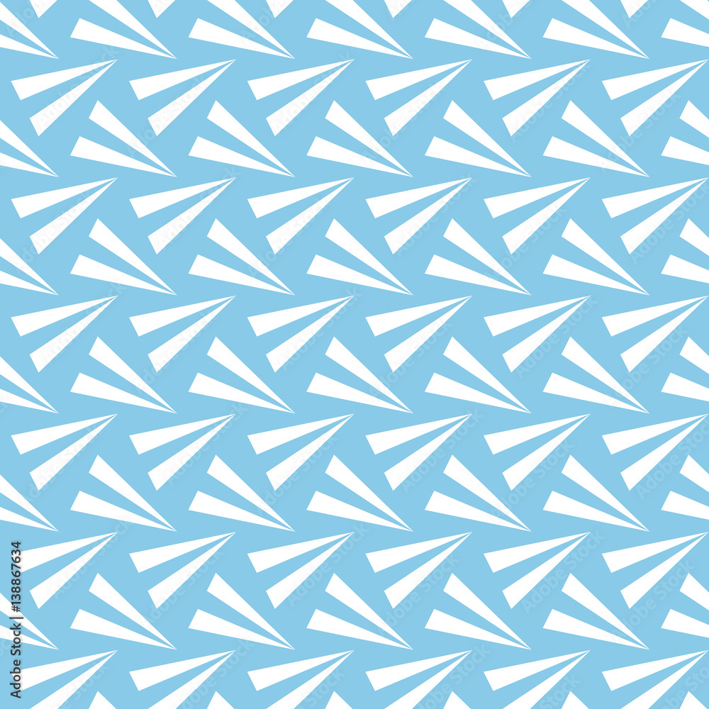 Seamless original pattern of the white triangle on a blue background. Seamless original pattern of the white triangle on a blue background.