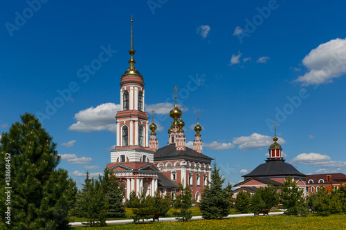 Church of the Archangel Michael with a bell tower and the church of Florus and Laurus in Suzdal, Russia.