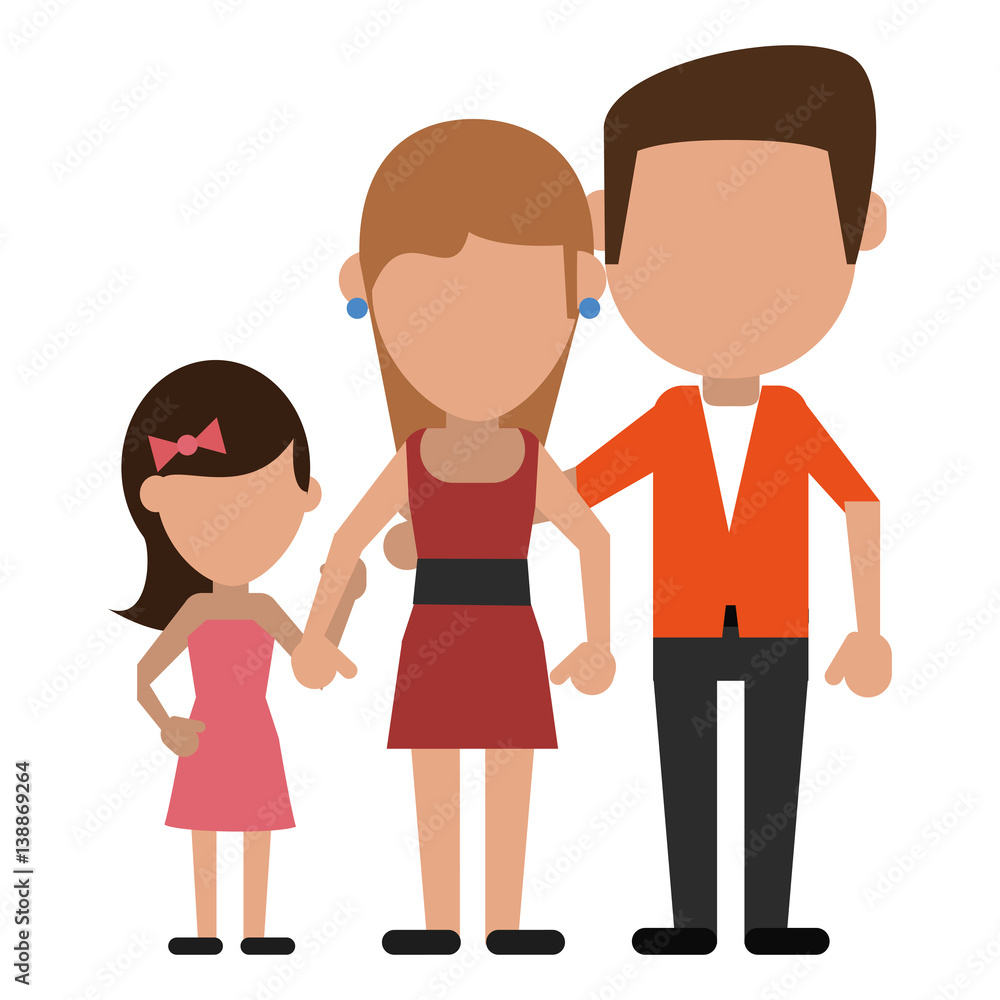parents with daughter family vector illustration eps 10 parents with daughter family vector illustration eps 10