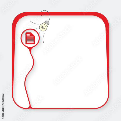 Red box for fill your text and document icon